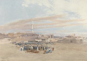 The Market Place ، طنجة ، مصر ، 1874 (مرحاض فوق الجرافيت)